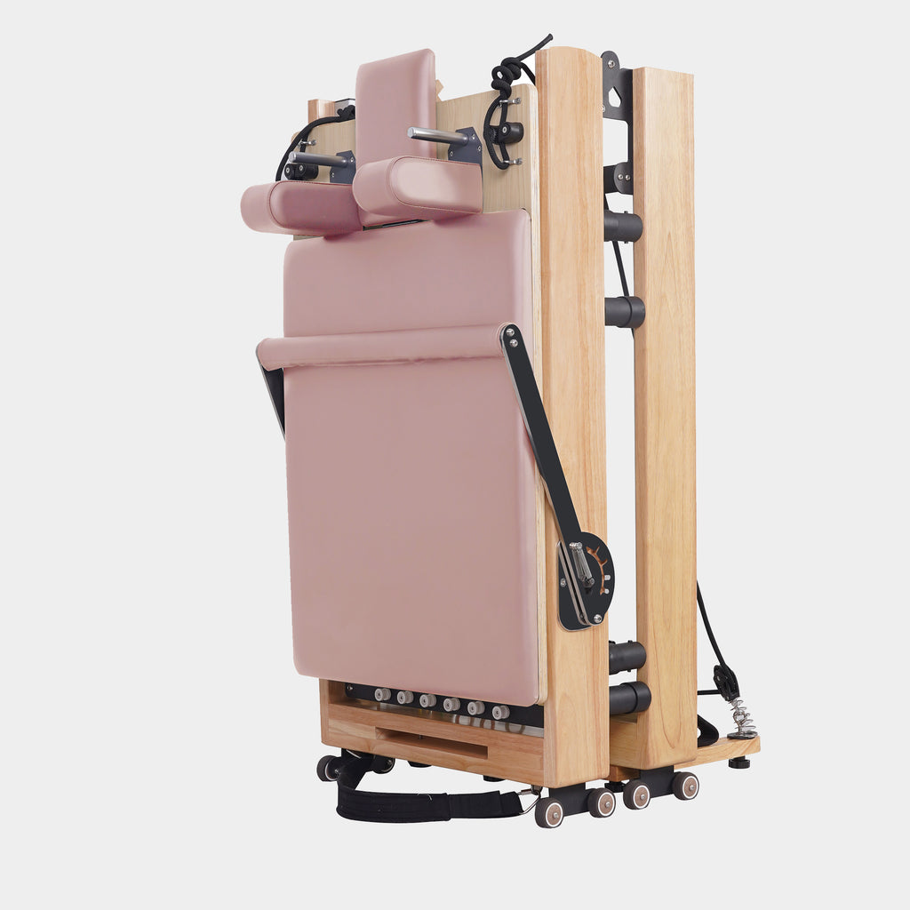 Oak Foldable Pilates Reformer—Home Essential
