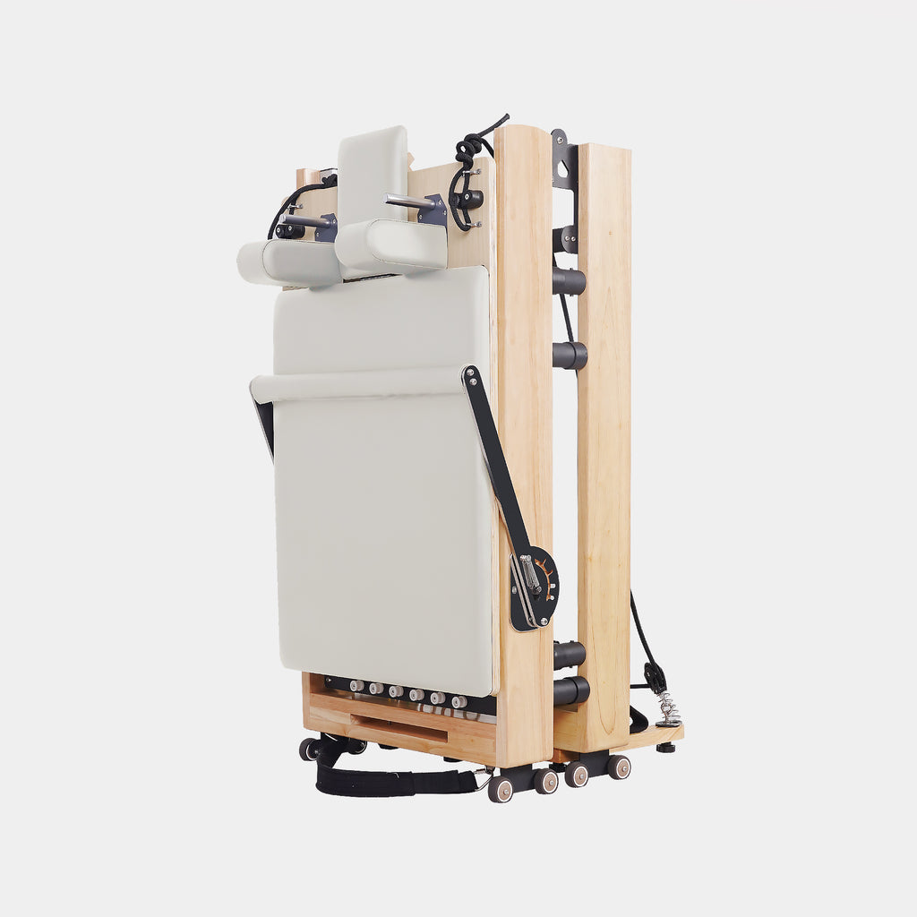 Oak Foldable Pilates Reformer—Home Essential