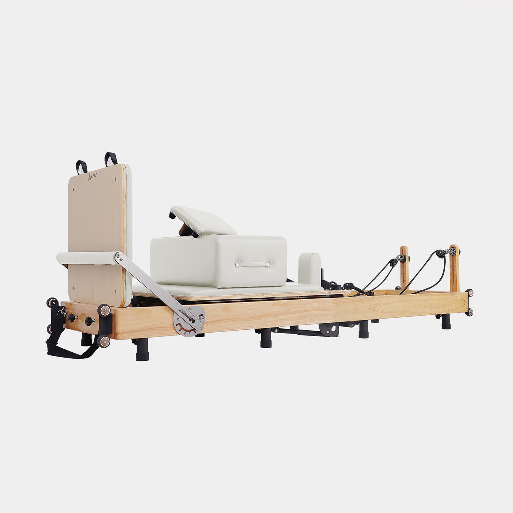 Oak Foldable Pilates Reformer—Home Essential