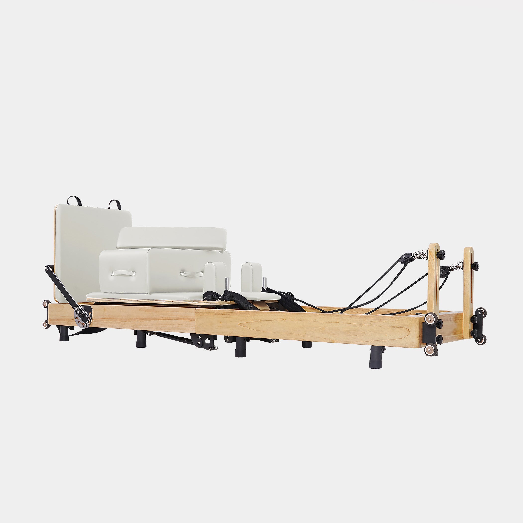 Oak Foldable Pilates Reformer—Home Essential