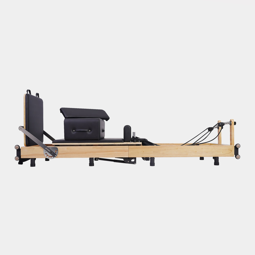 Oak Foldable Pilates Reformer—Home Essential